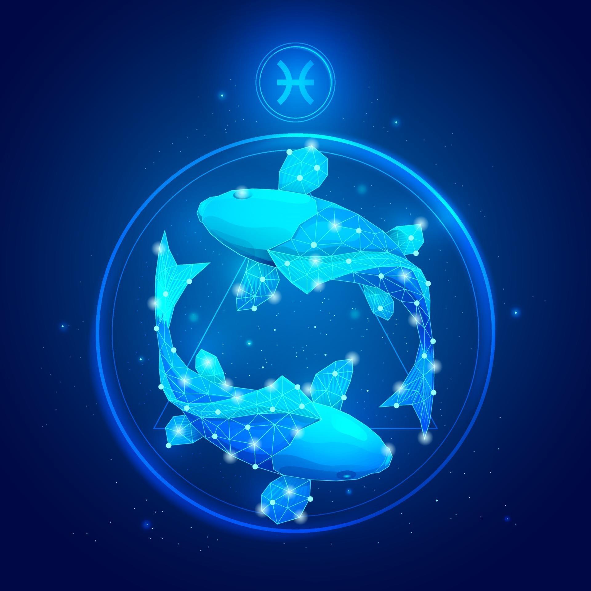 Pisces zodiac sign icons. vector