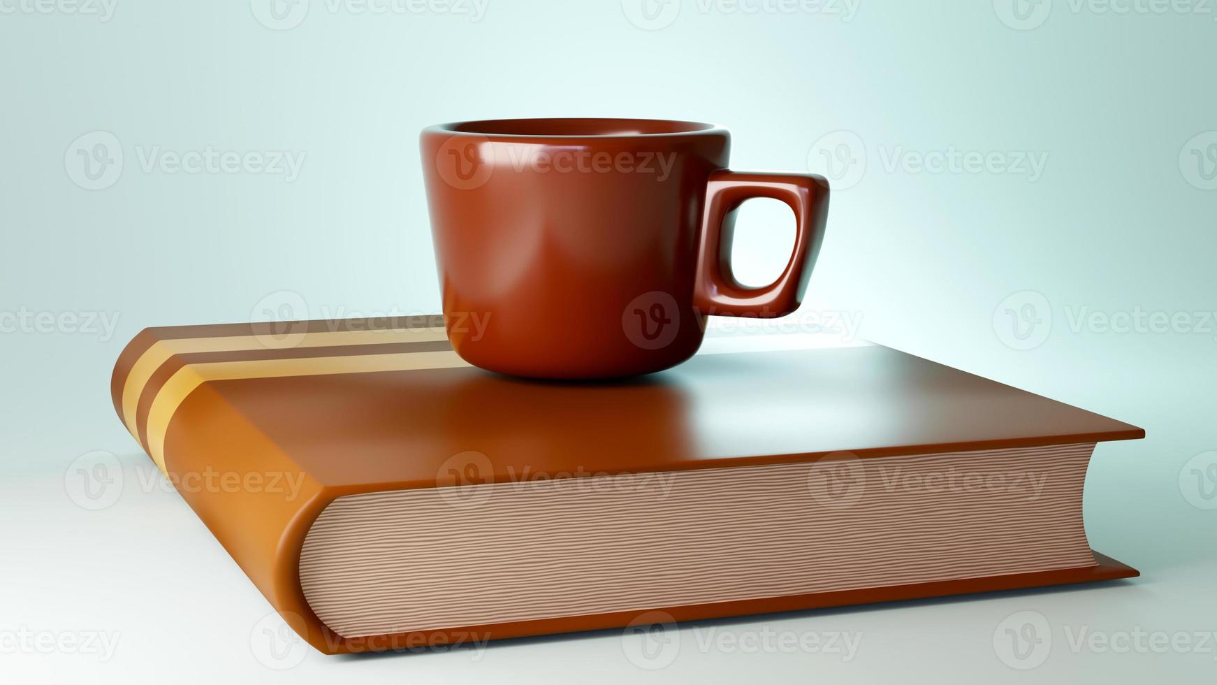 3D of book on blue background photo