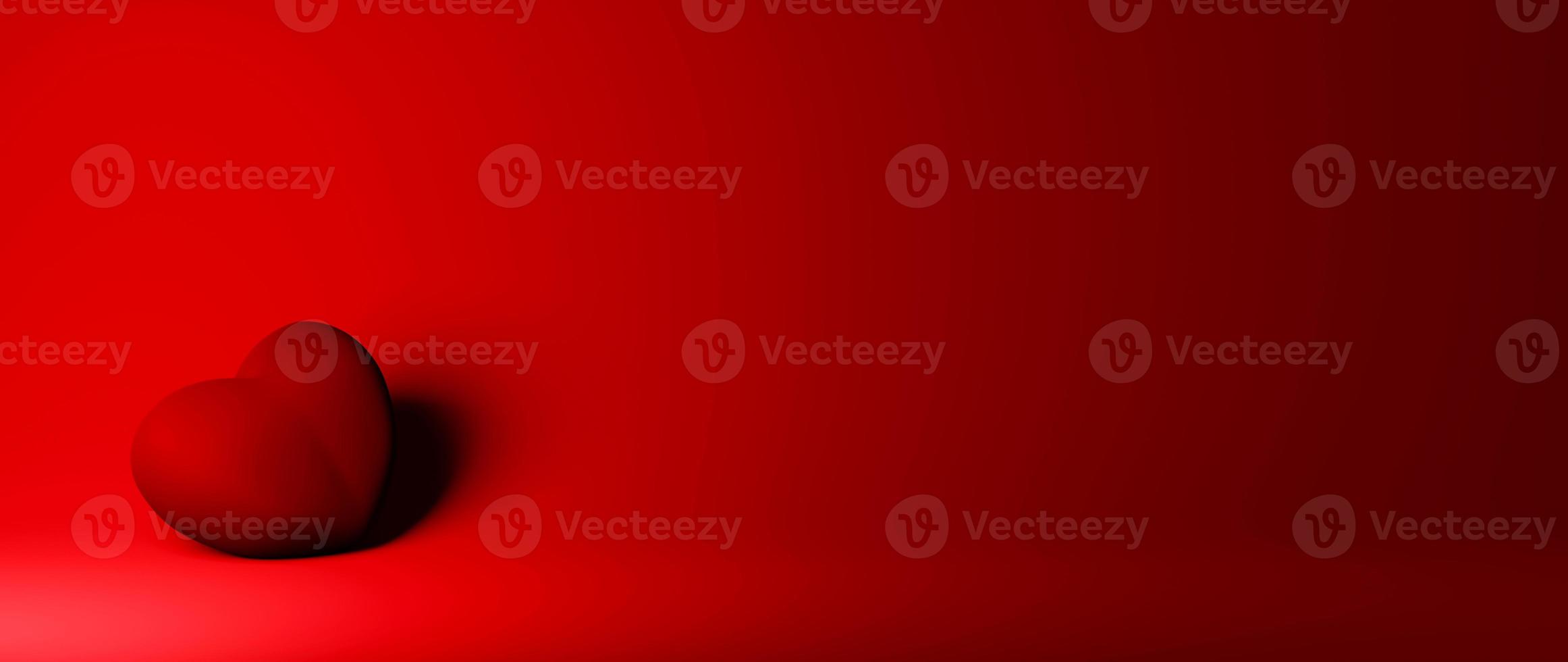 Heart in red room on red background photo