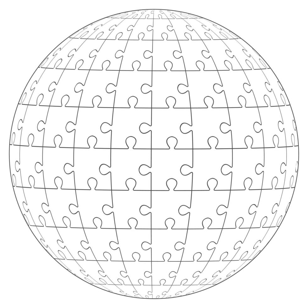 Jigsaw puzzle ball template background. Vector illustrations.