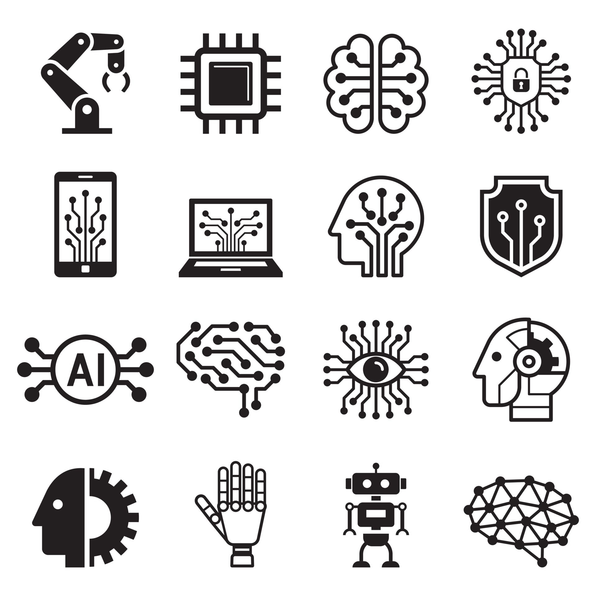 Ai robot artificial intelligence icons. Vector illustration. 2094971 ...
