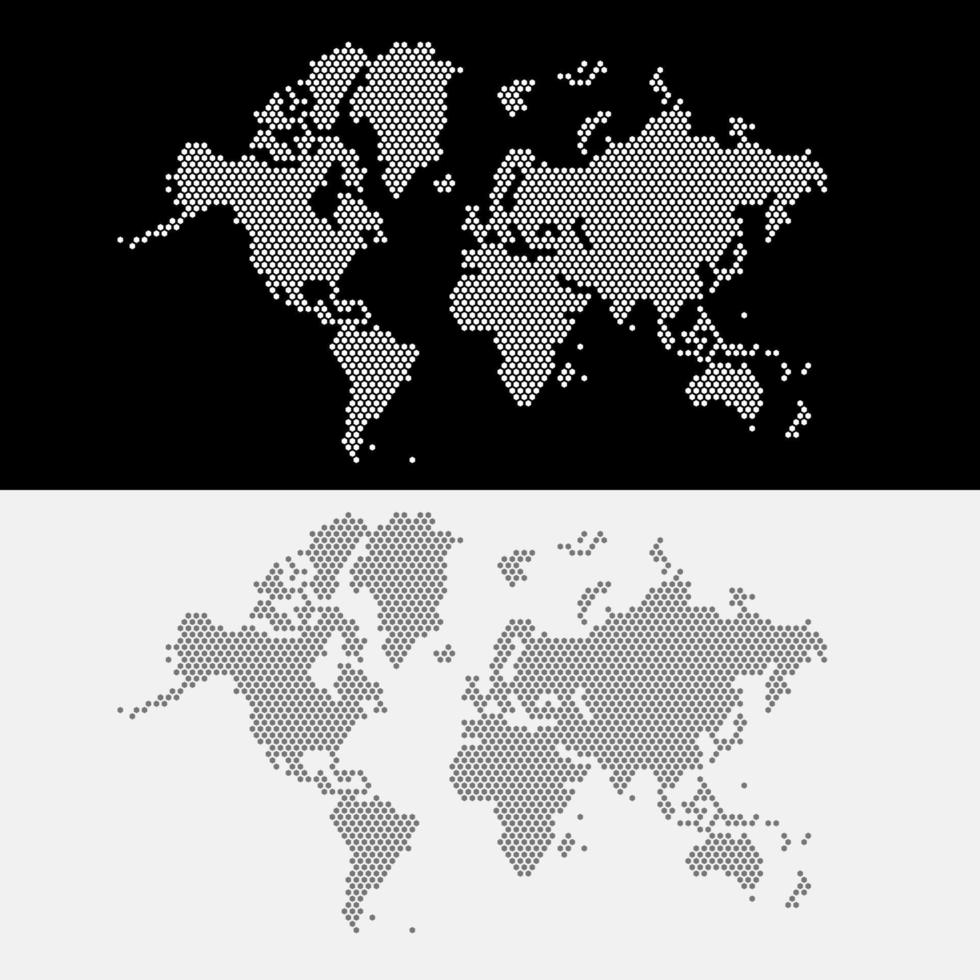 estilo de puntos del mapa mundial. ilustración vectorial. vector