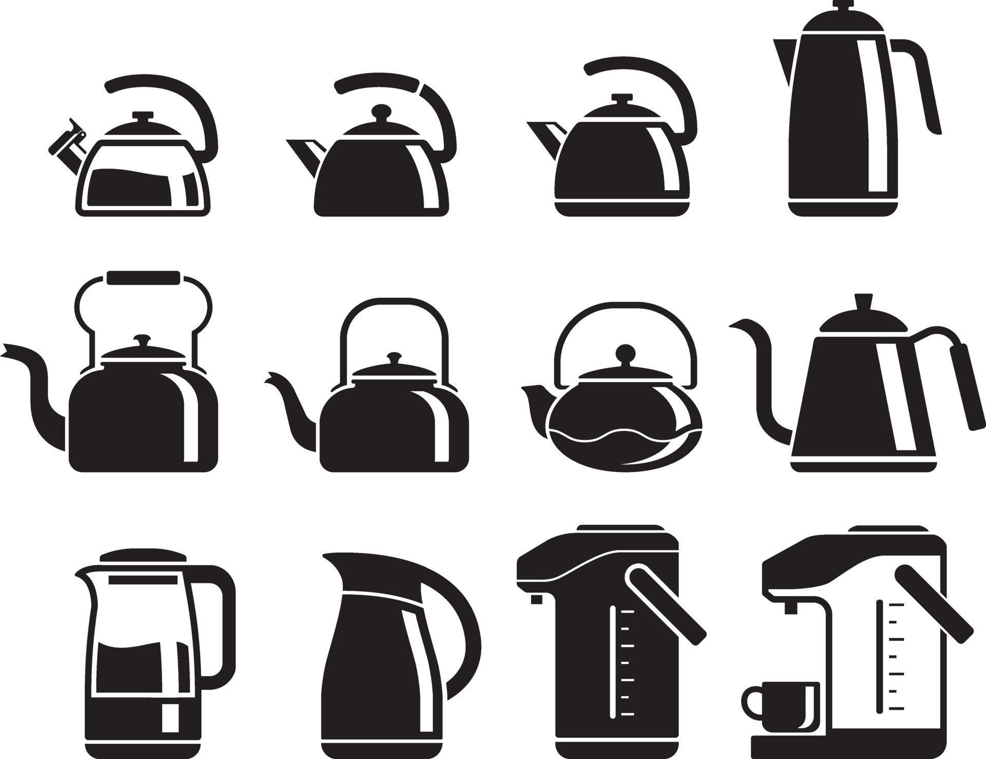 Kettle icons set. Vector illustrations. 2094993 Vector Art at Vecteezy