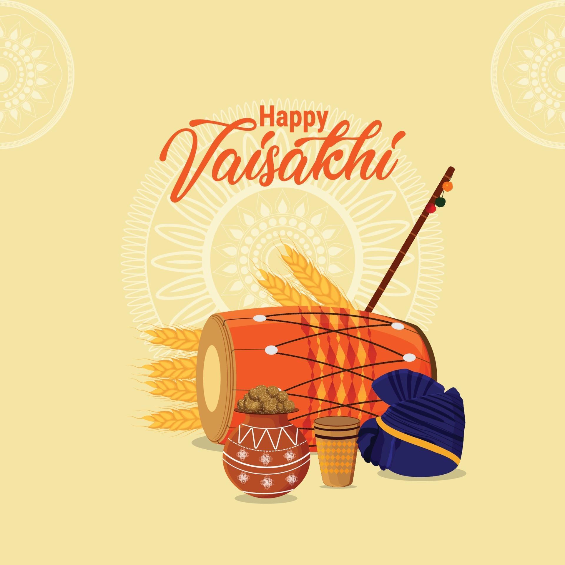 Happy vaisakhi celebration greeting card 2095125 Vector Art at Vecteezy