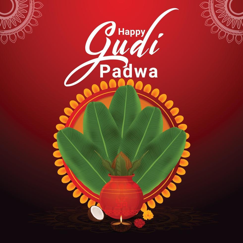 Creative background of gudi padwa celebration vector