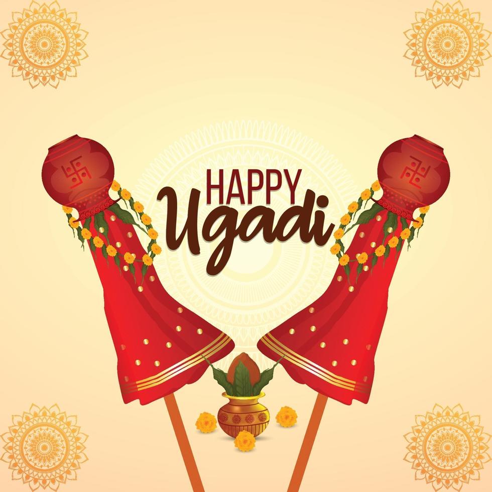 Happy ugadi background vector