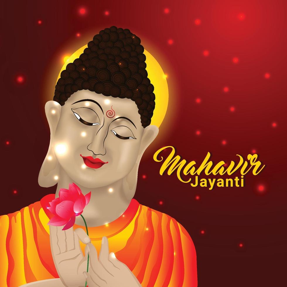 Creative background of mahavir jayanti background vector