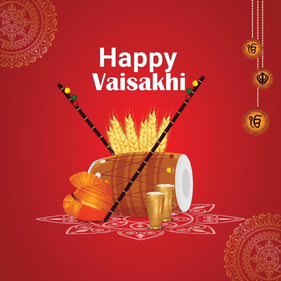 Happy gudi padwa celebration greeting card vector
