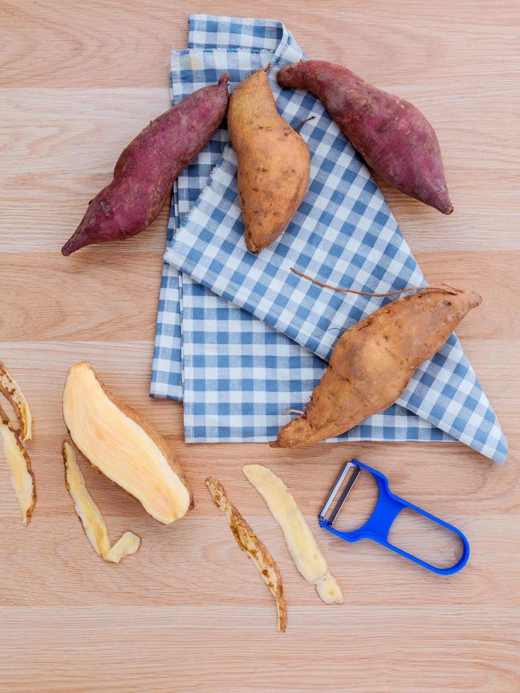 Sweet potato flat lay photo