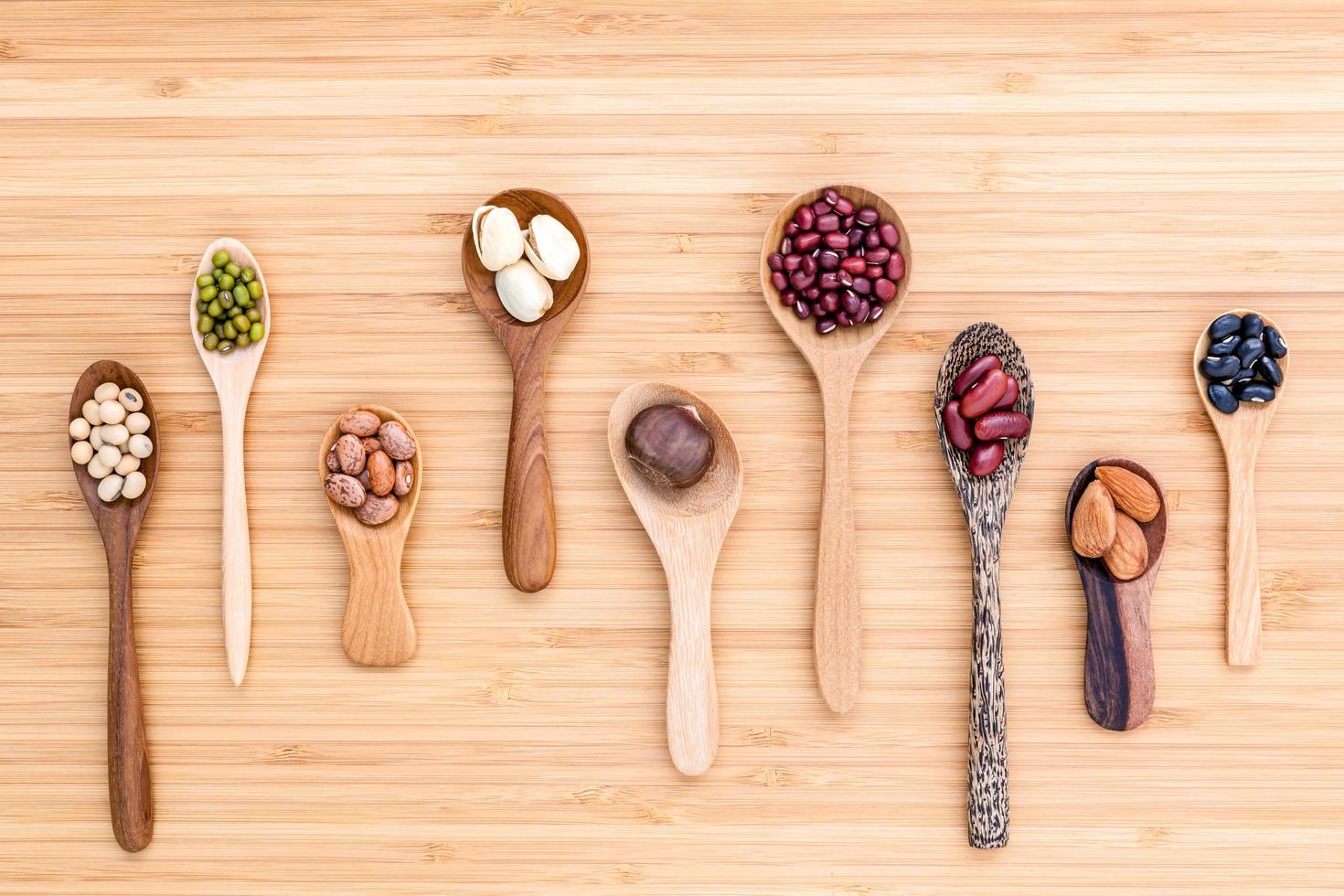 Top view of lentils and beans photo