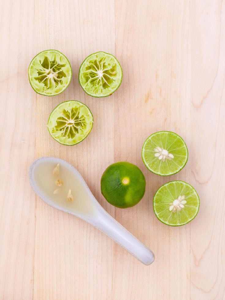 Sliced lime top view photo