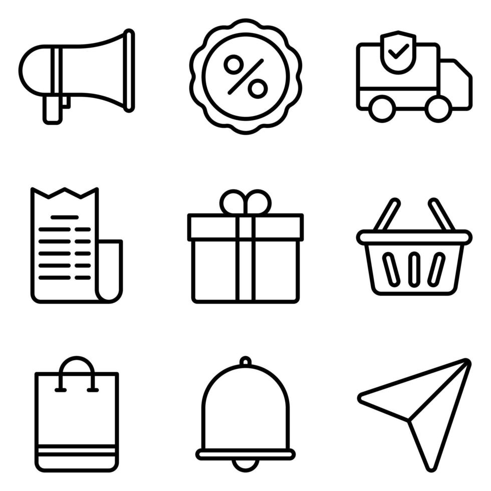 Ecommerce Outline Icon Set vector