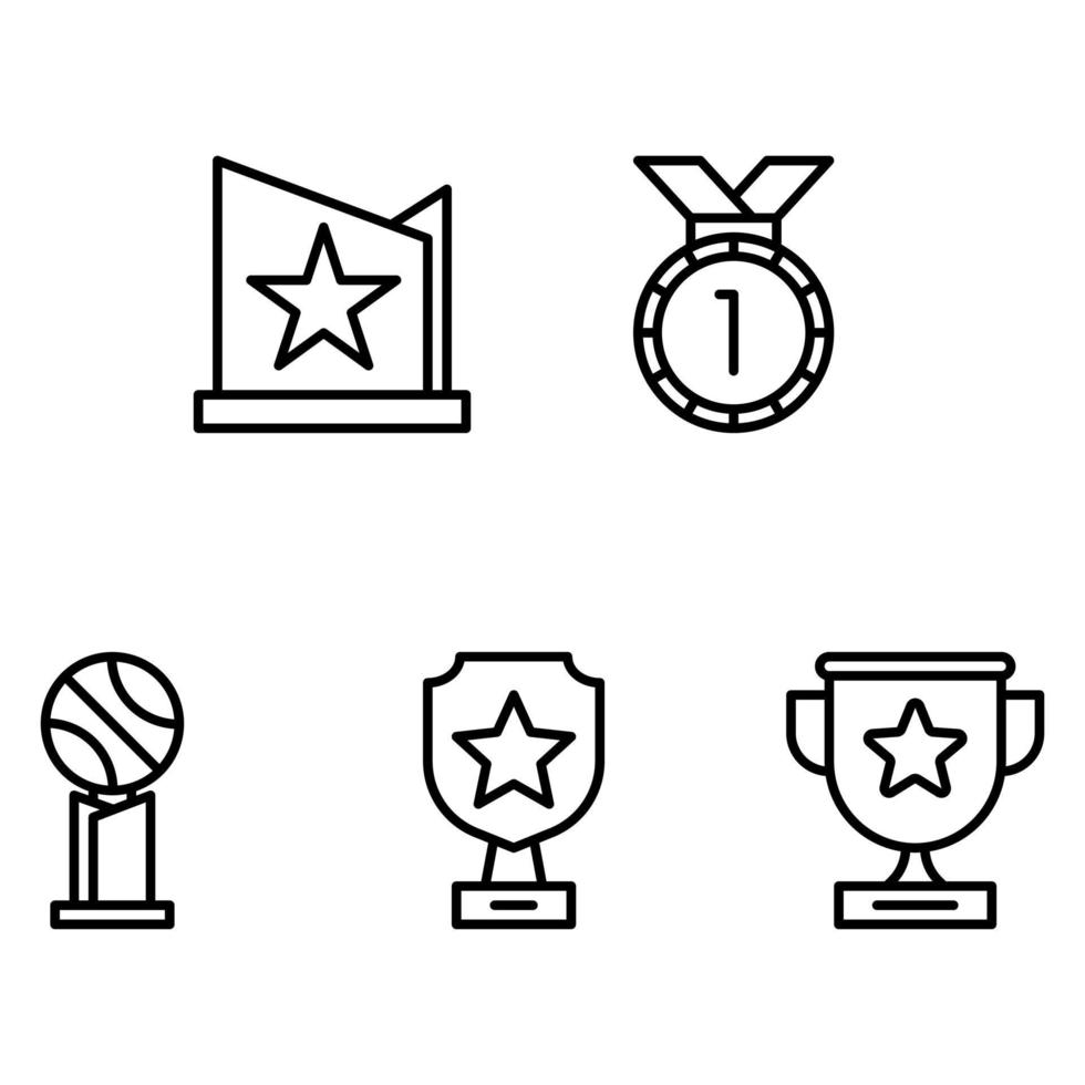 Trophy and Medal Icon Vector