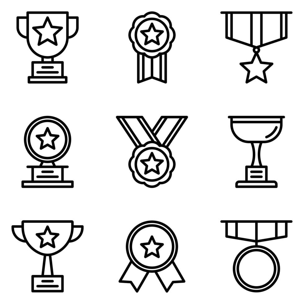 Award and Trophy Icon Pack vector