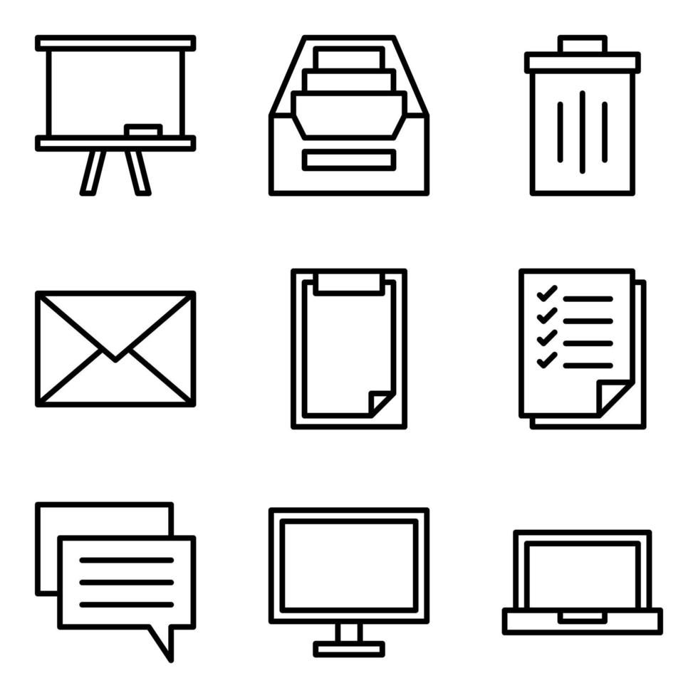 Office Supplies Icon Set vector