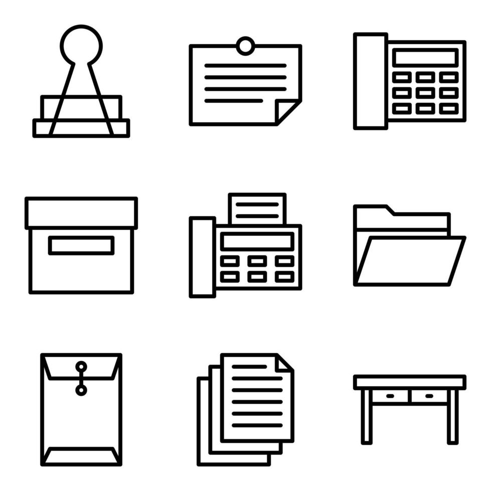 Stationary Icon Pack vector