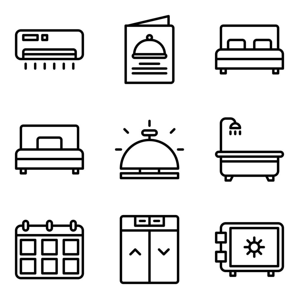 Hotel Icon Set vector