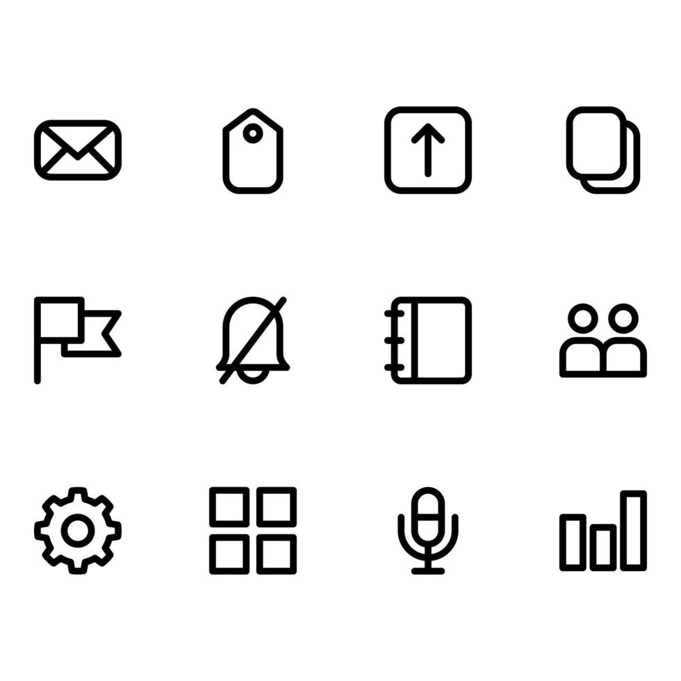 Basic UI icon set 2095378 Vector Art at Vecteezy
