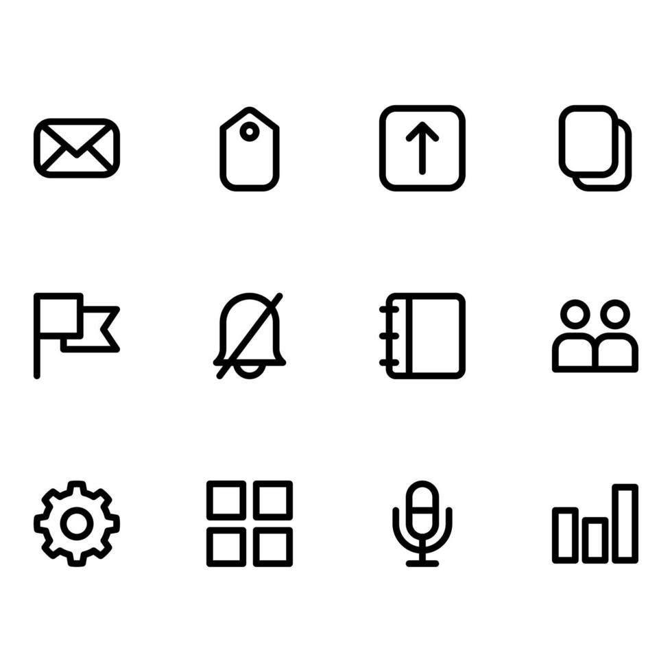 conjunto básico de iconos de interfaz de usuario vector