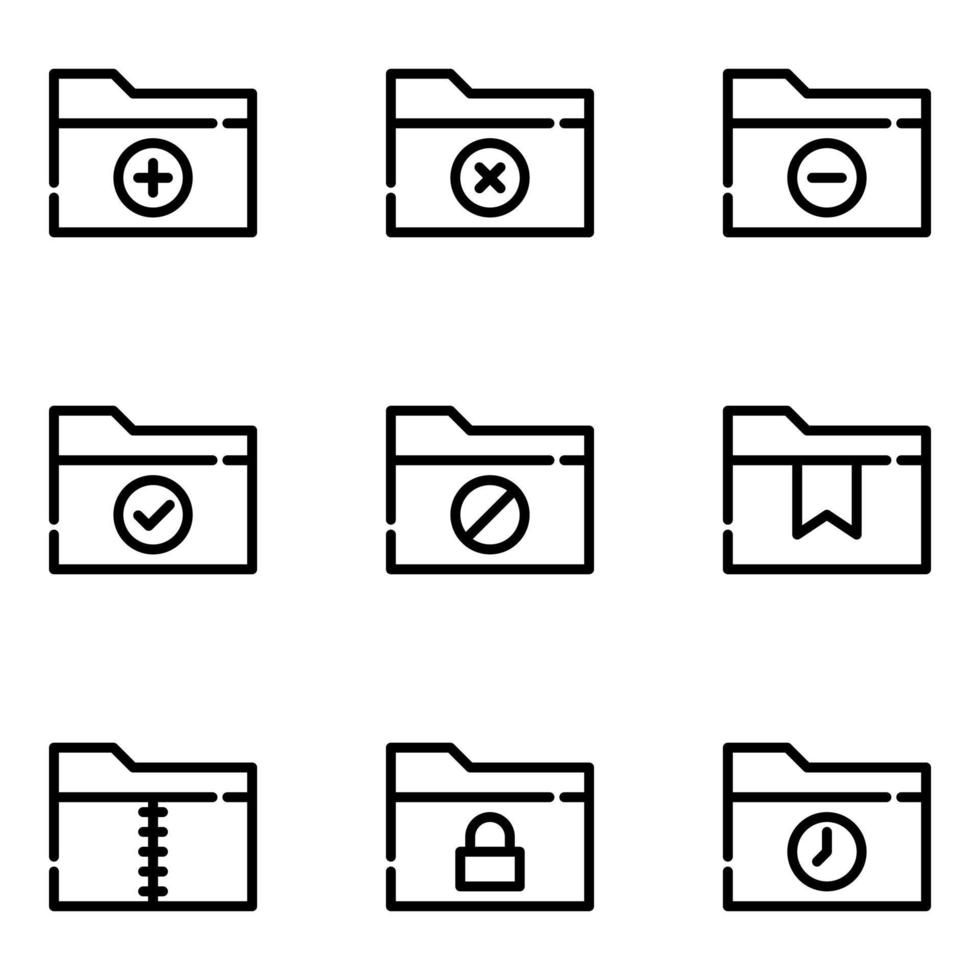 Files and Folders Icon Set vector