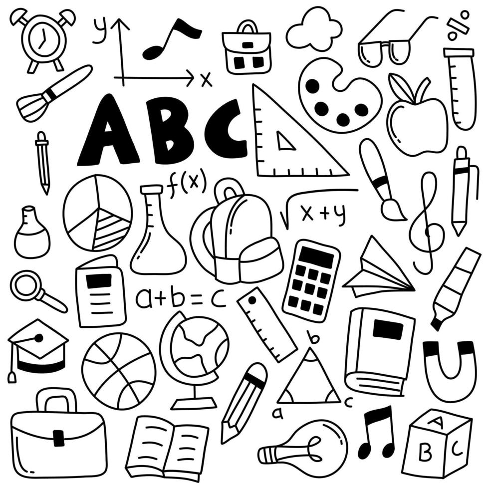 Hand Drawn Set of School Material vector