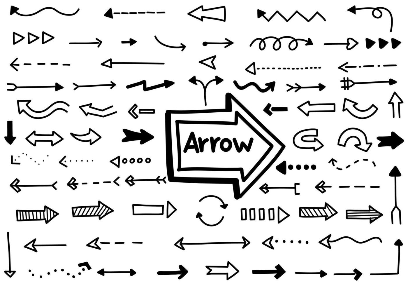 Black Arrows Hand Drawn Collection vector