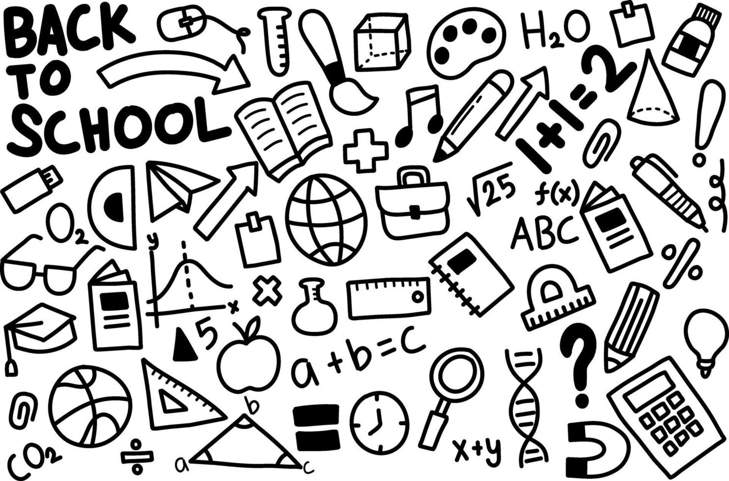 icono de doodle de regreso a la escuela vector