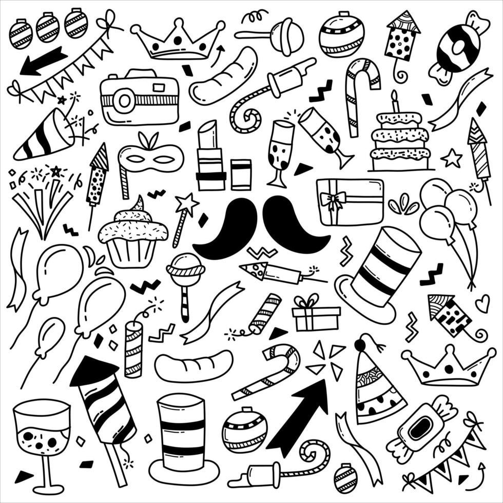 diviértete fiesta doodle vector