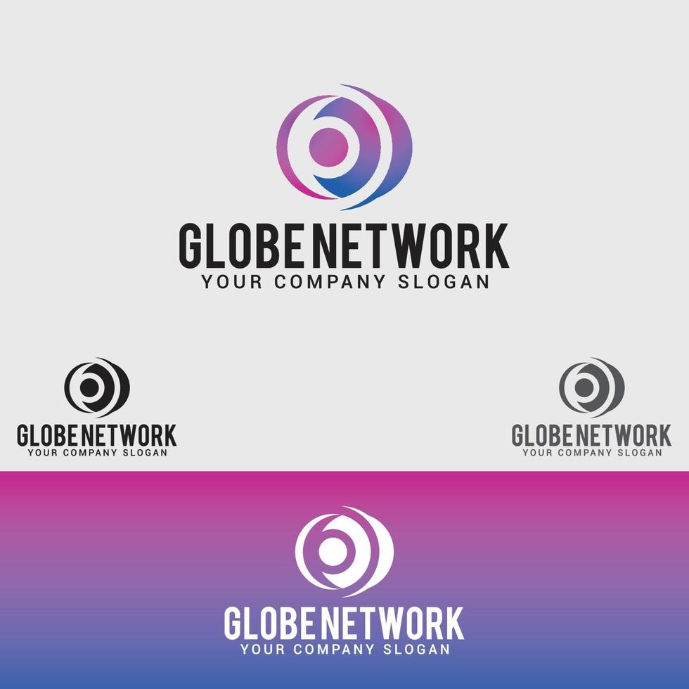 plantilla de vector de diseño de logotipo de red de globo
