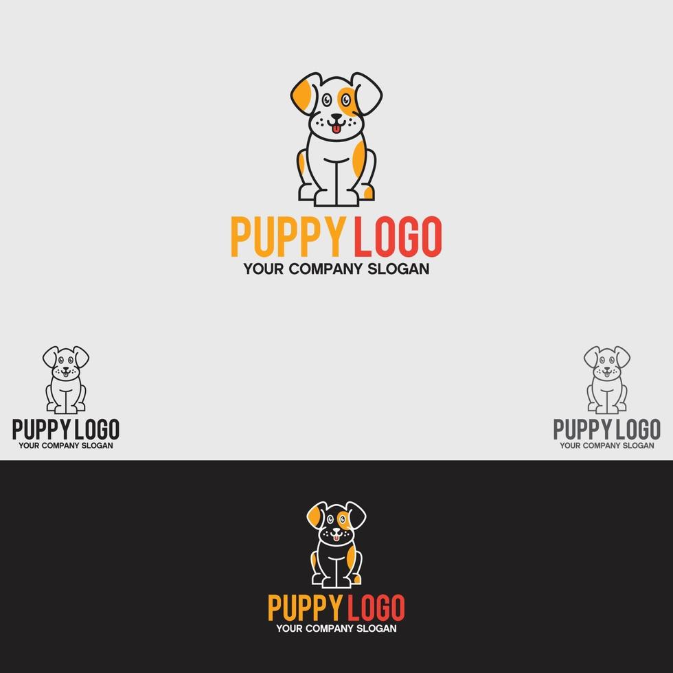 plantilla de diseño de logotipo de cachorro vector