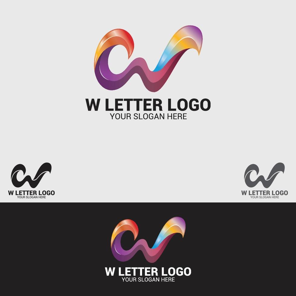 plantilla de vector de diseño de logotipo de letra w