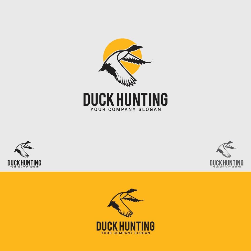 plantilla de vector de diseño de logotipo de caza de patos