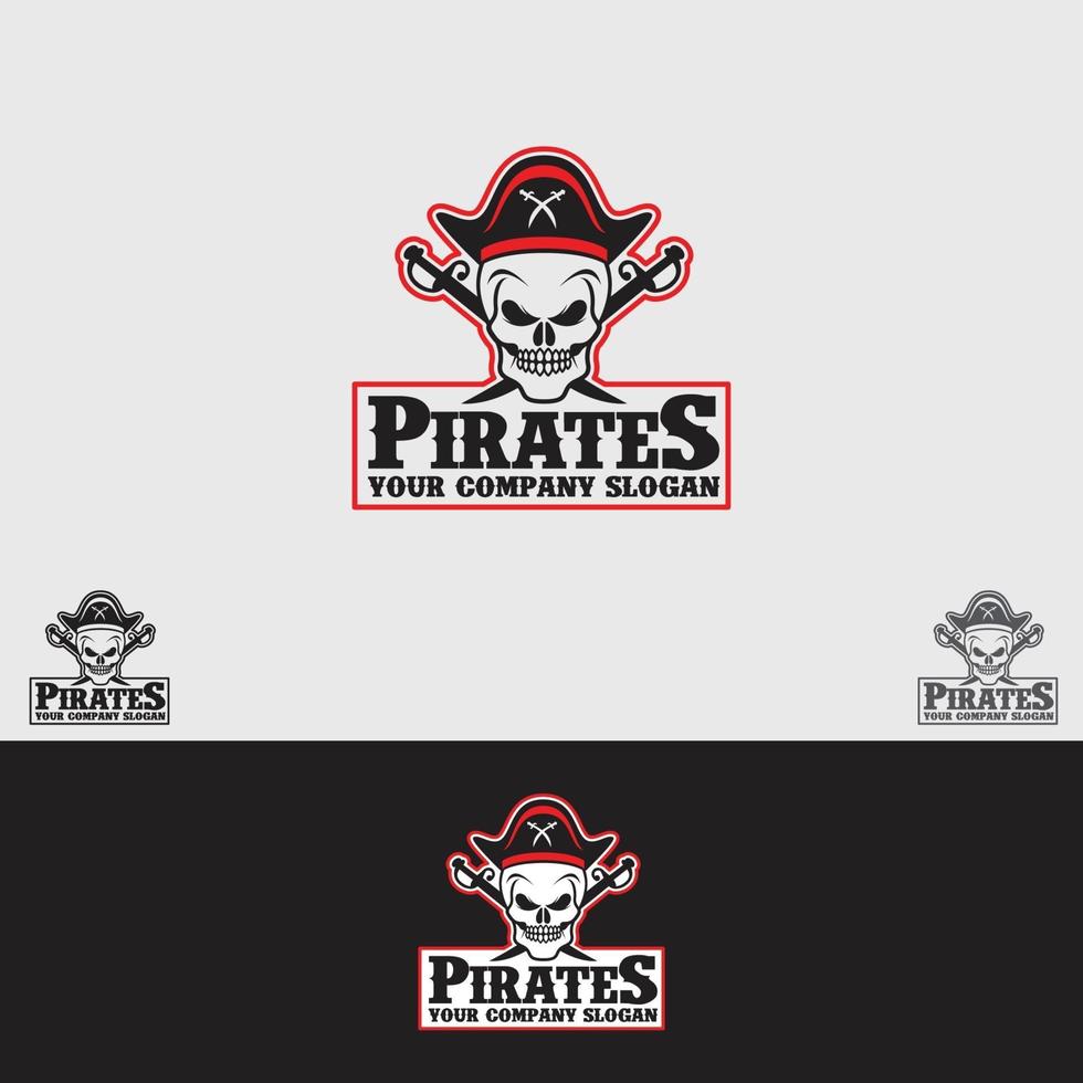 plantilla de vector de diseño de logotipo de piratas