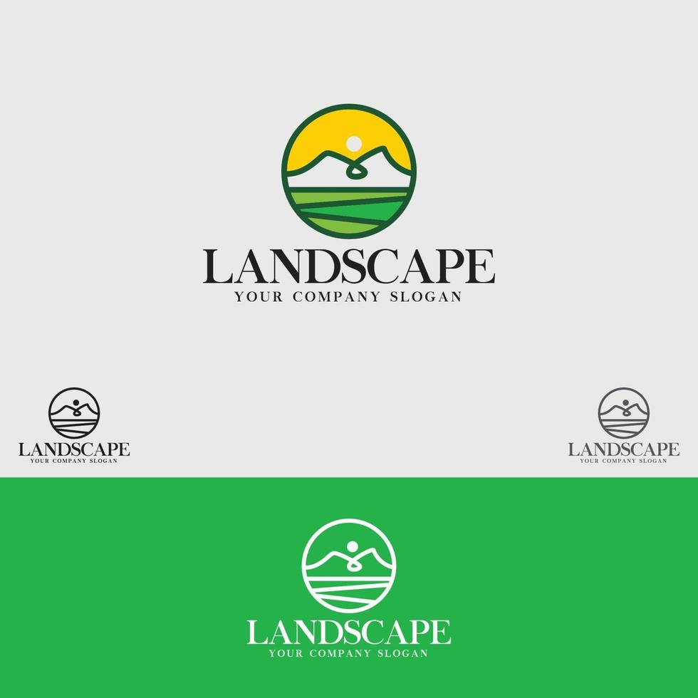 plantilla de vector de diseño de logotipo de paisaje
