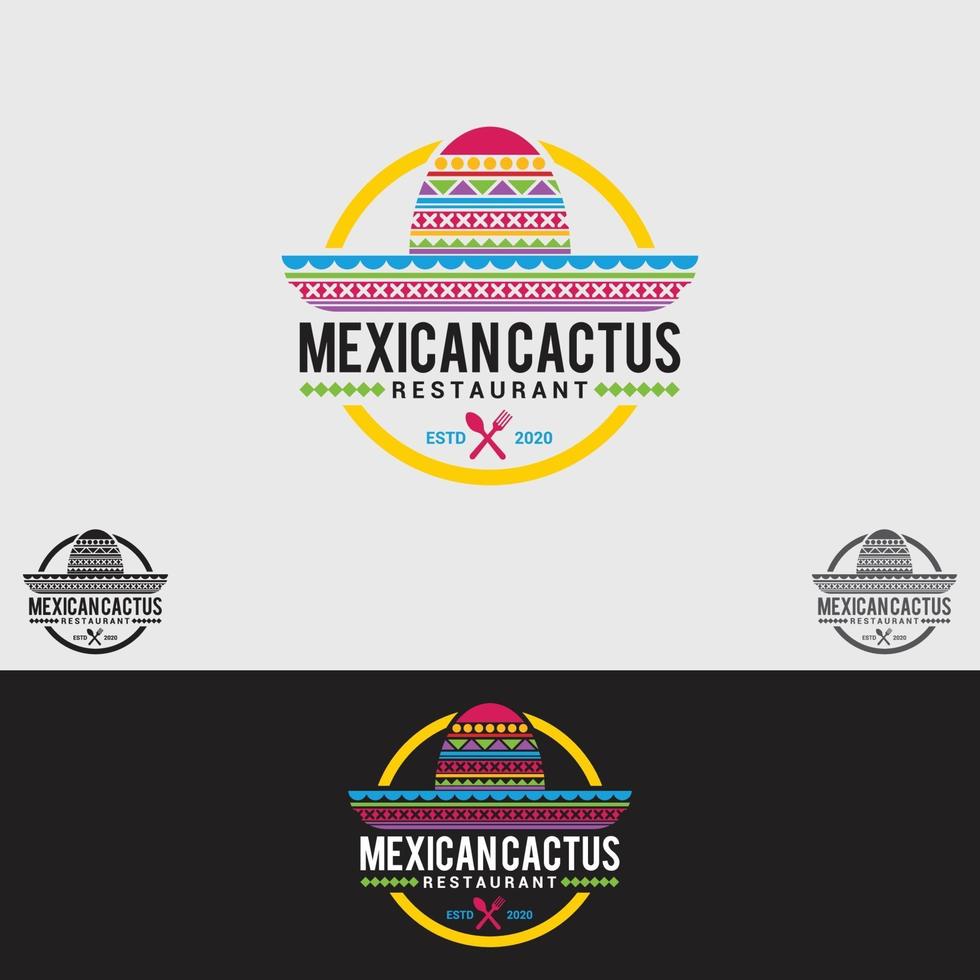 Mexican Cactus logo design template vector