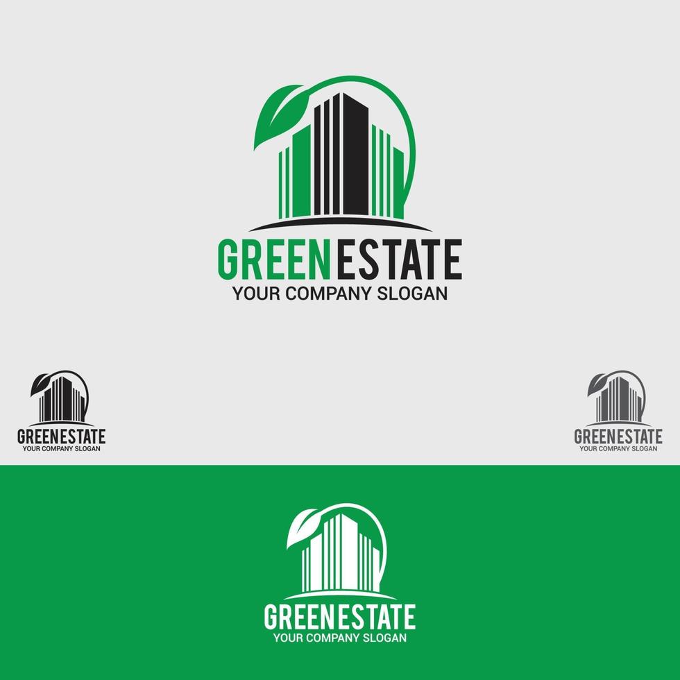 green-estate logo design vector template, natural, nature, plant, property, real estate, residential, tree