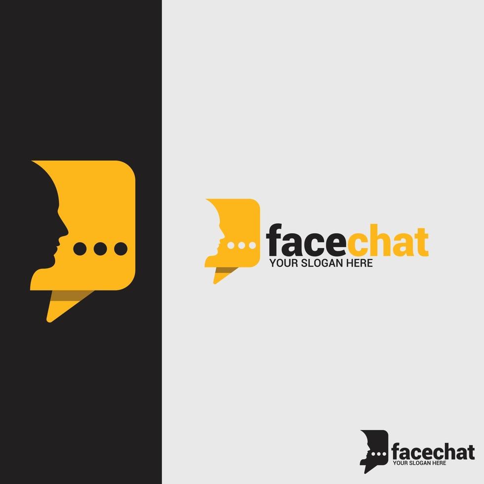 Face Chat Logo Design Template vector