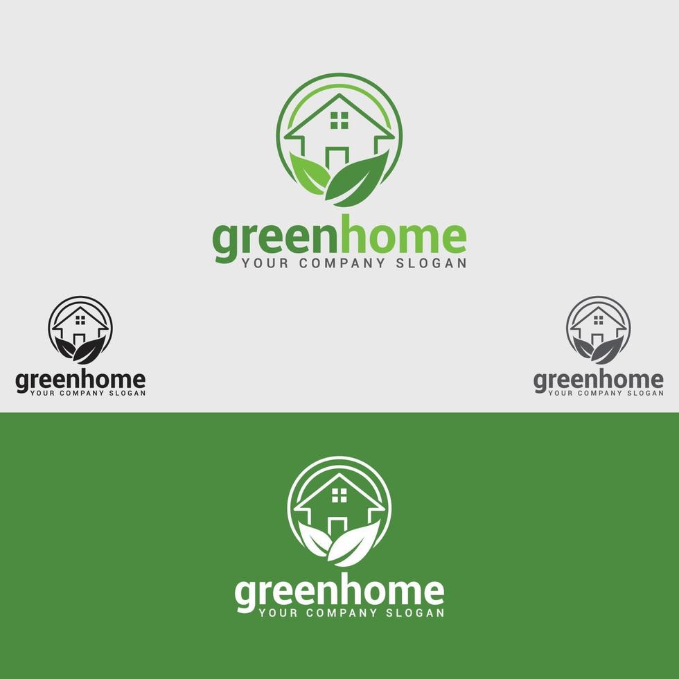 plantilla de vector de diseño de logotipo de casa verde