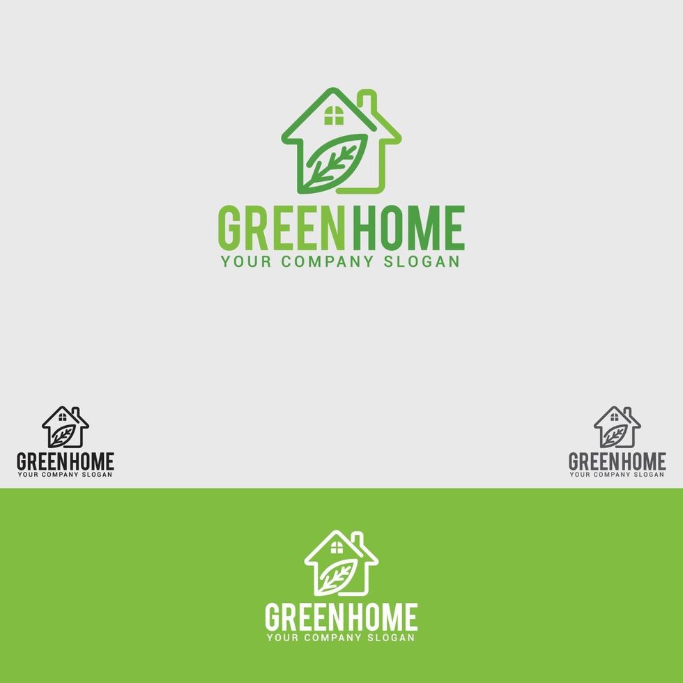 green-home logo design vector template