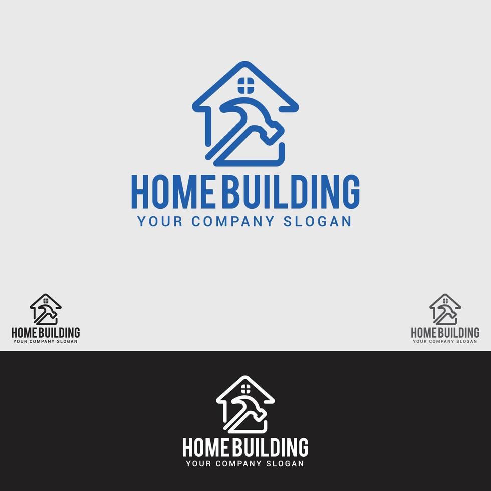 plantilla de diseño de logotipo de construcción de viviendas vector