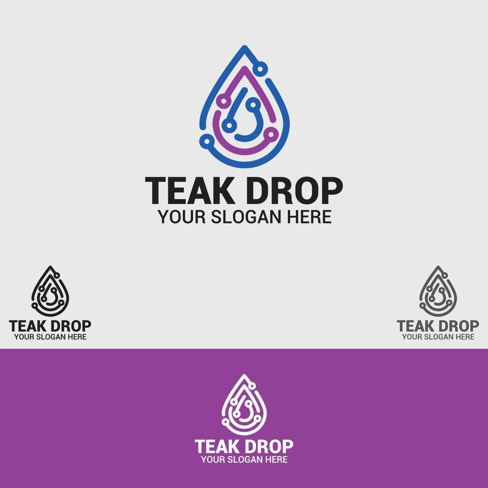 Tech drop logo design template vector