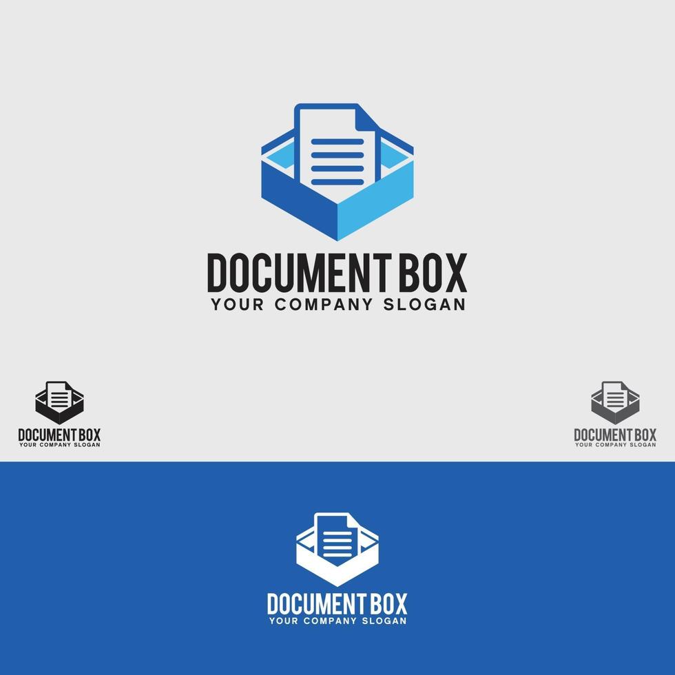 plantilla de diseño de logotipo de caja de documento vector