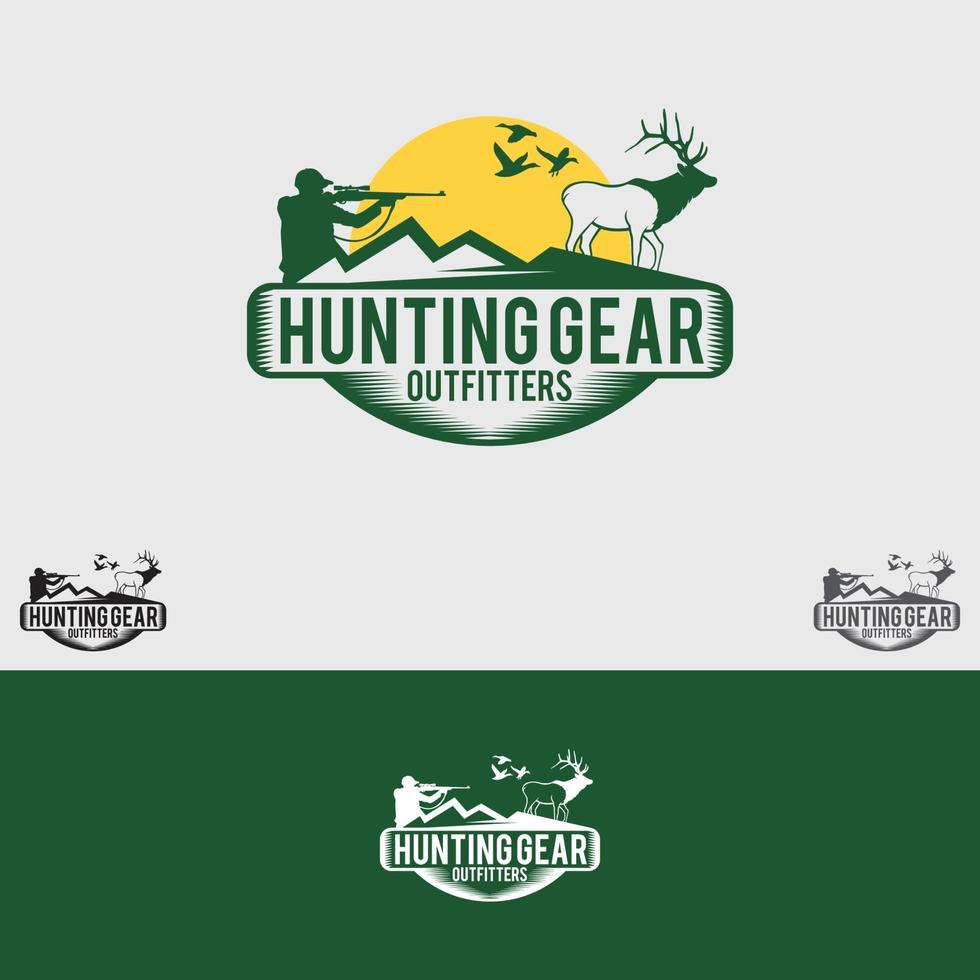 hunting logo design vector template