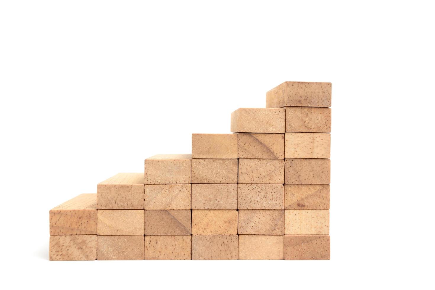 Wood blocks stacked isolated on a white background photo