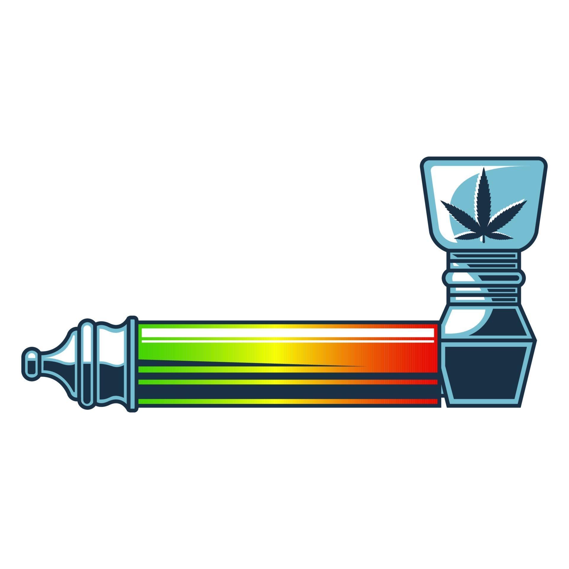 smoking pipe for marijuana. Flat vector illustration isolated on white