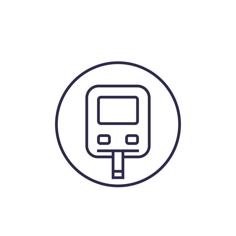 Glucose monitor icon, glucometer line vector.eps vector