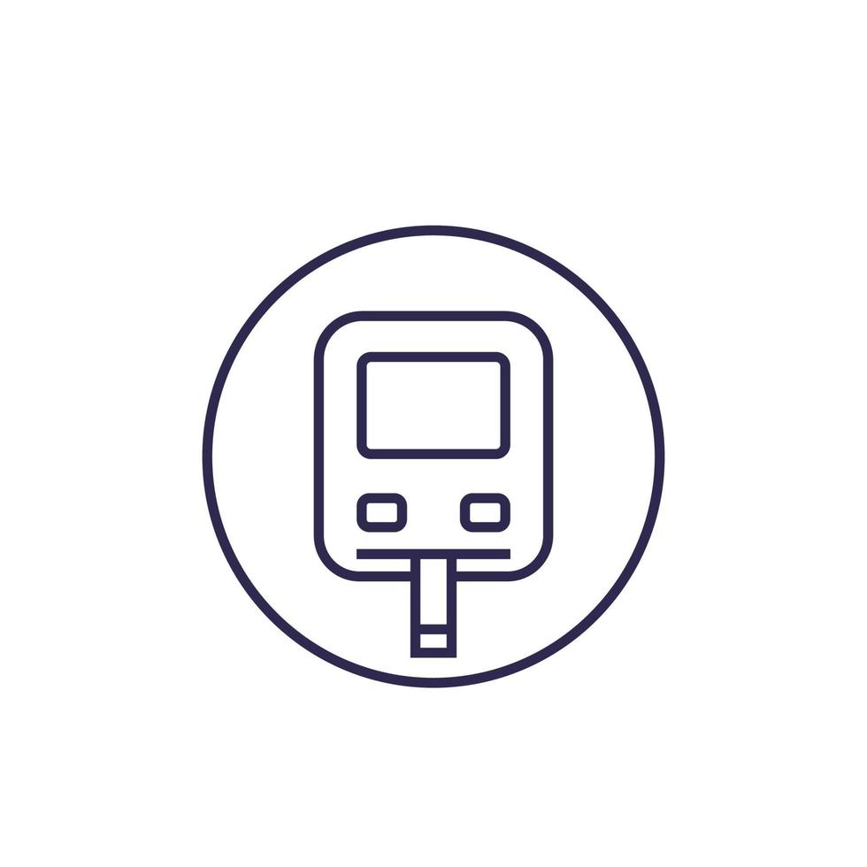 Glucose monitor icon, glucometer line vector.eps vector