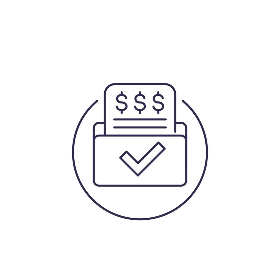 Invoice, bill form, payments vector line icon.eps