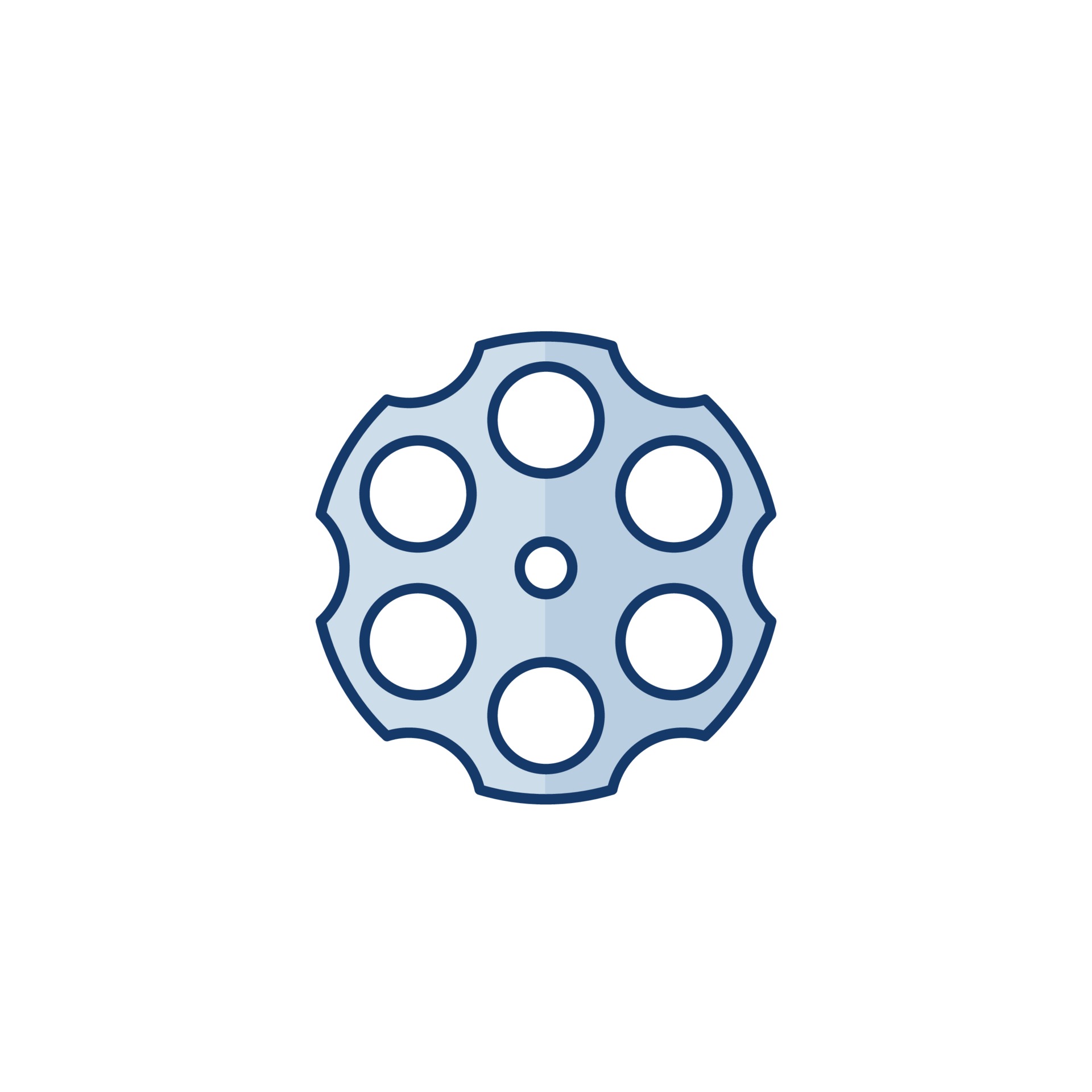 cylinder of a revolver, icon isolated on white.eps 2096349 Vector Art
