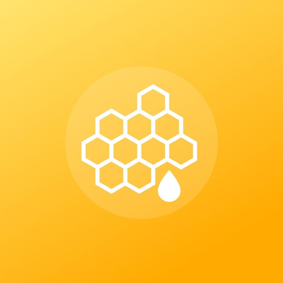 honey vector icon with honeycomb.eps